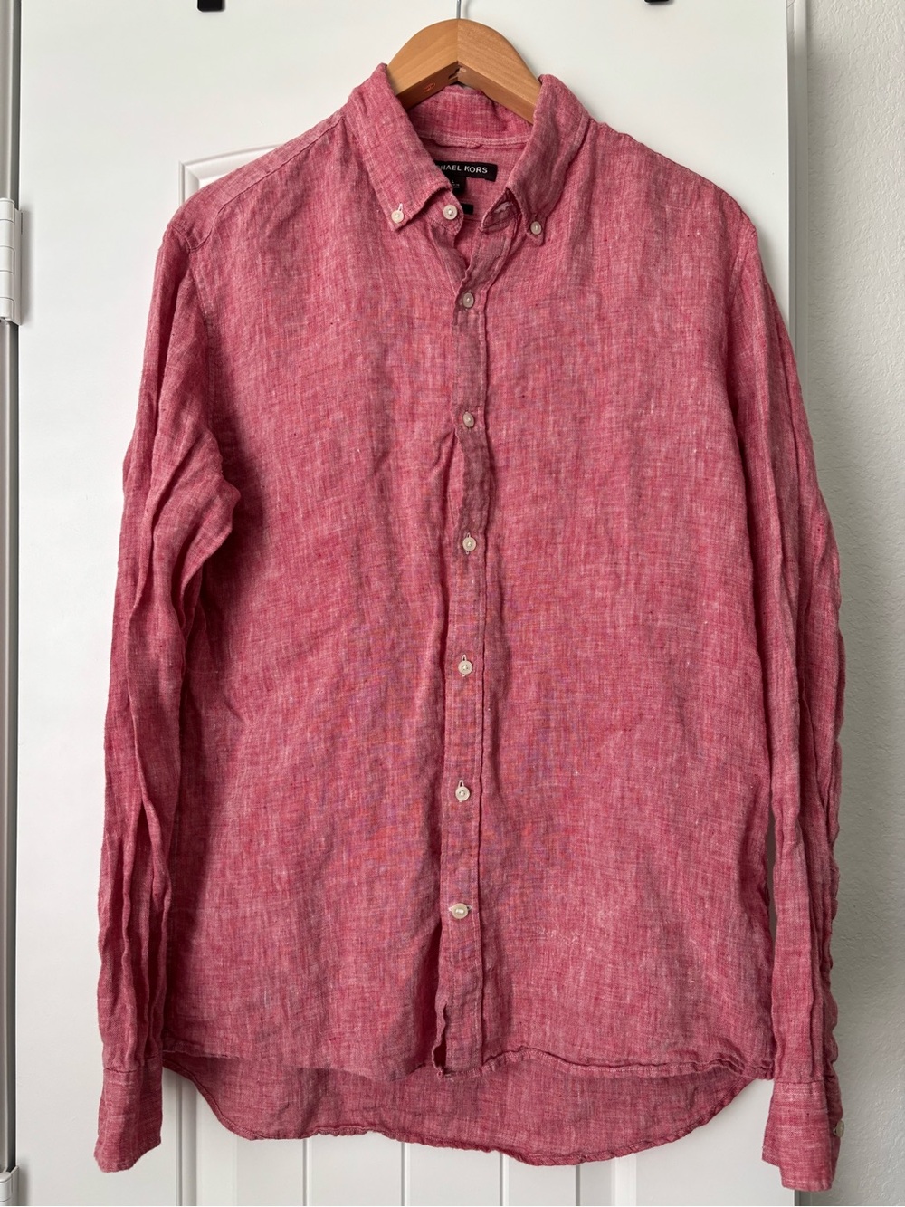 Michael Kors Men’s Linen‎ Slim Fit Shirt Large classiccore heritage